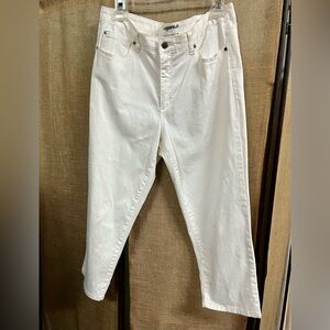 Karl Lagerfeld Womens White Relaxed Ankle Jeans Sz 14